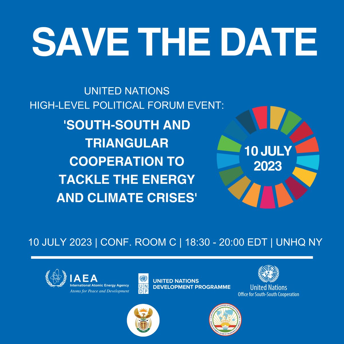 📢 #HLPF 2023: #SouthSouth and #TriangularCooperation to Tackle the Energy and Climate Crises

🗓️ 10 July 2023, 18:30 NY time