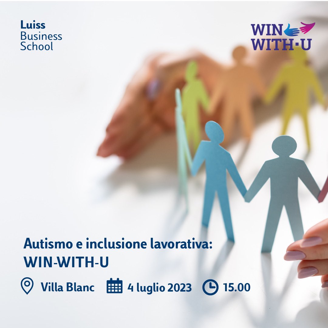 CampusBioMedico's tweet photo. Si terrà il 4 luglio la conferenza conclusiva del progetto europeo di ricerca e formazione #WinWithU, coordinato dalla @LuissBusiness, durante la quale sarà presentata la piattaforma di apprendimento multilingue #UCBM per l’#inclusionelavorativa dei giovani con autismo. https://t.co/YAlRitjEm9