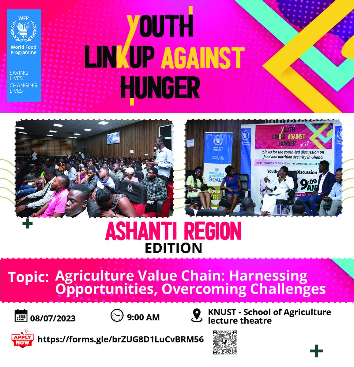 WFP_Ghana's tweet photo. 📣 Exciting news!

🎉 @WFP Youth LinkUp Against Hunger is heading to the Ashanti Region! 🌍🤝 Join us for an action-packed episode as we unite against hunger. Apply now before July 5th.
📰https://t.co/dOBGl3GZaP https://t.co/Teqd3reRQo