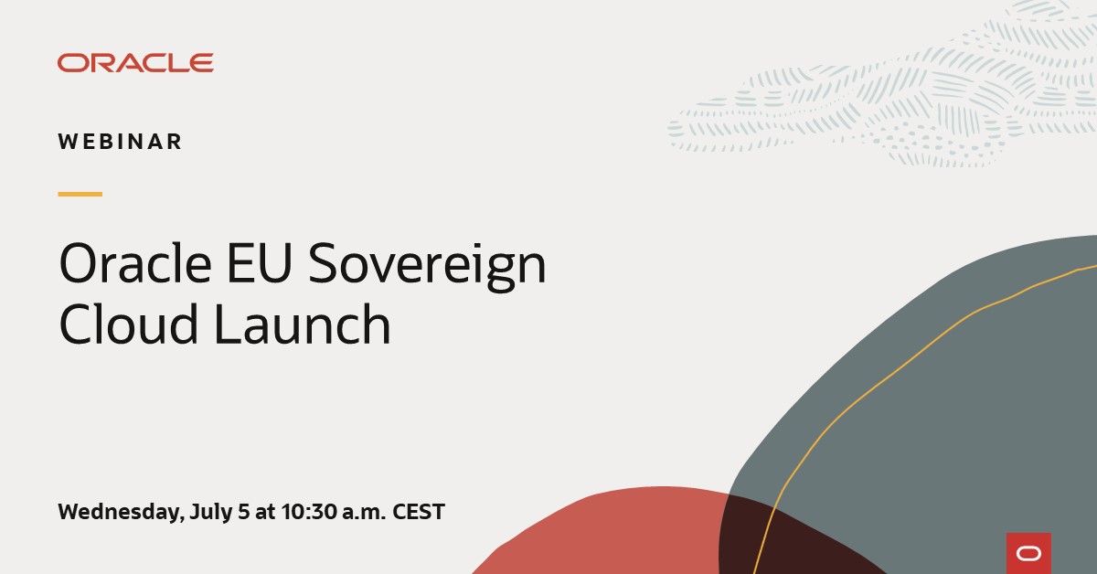 Join this live webinar to understand how Oracle EU Sovereign Cloud helps customers meet EU data privacy and sovereignty requirements, ensuring complete data processing within the EU. social.ora.cl/6013PDnQJ
