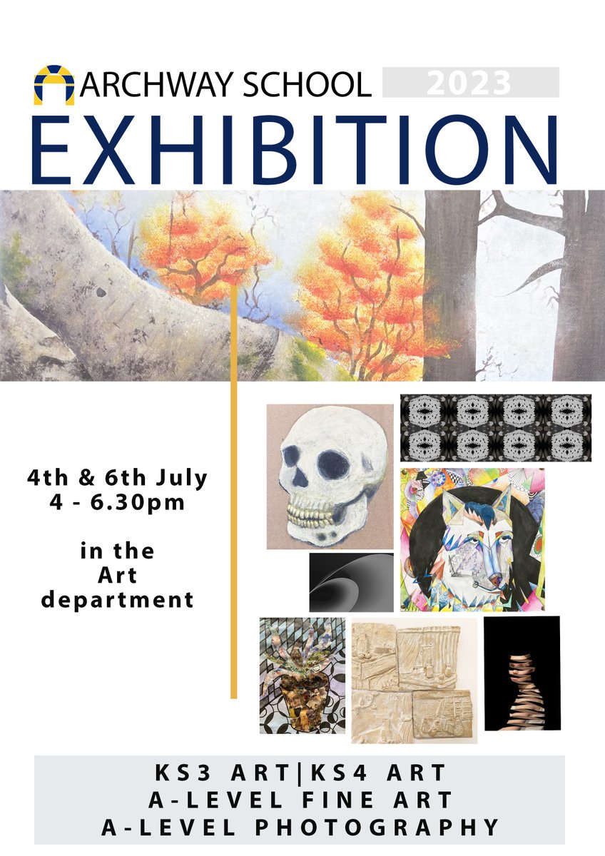 Come and see some fantastic Art and Photography in the Archway Art department on the 4th and 6th July from 4-6.30pm.