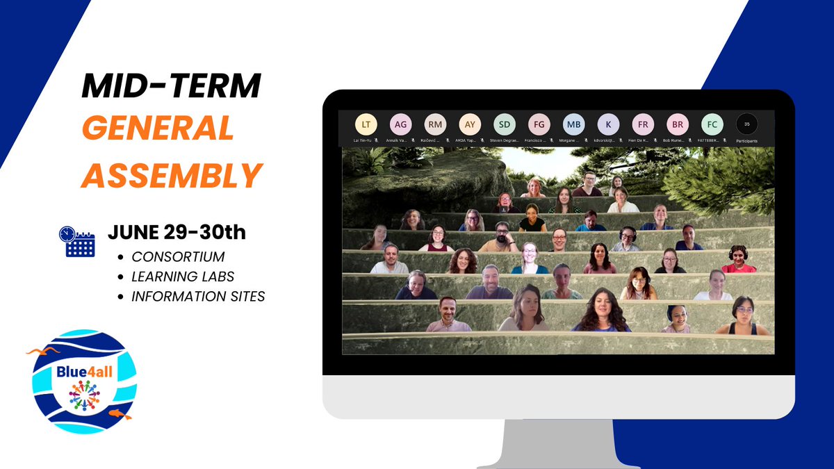 BLUE4ALLproject's tweet image. 💫The 1st day of our mid-term General Assembly has concluded successfully!
👥 We had more than 35 participants including our #LearningLabs and #InformationSites
💪 A lot has been achieved in this first term!
📅 Tomorrow we continue with more. Keep posted to see the summary!
