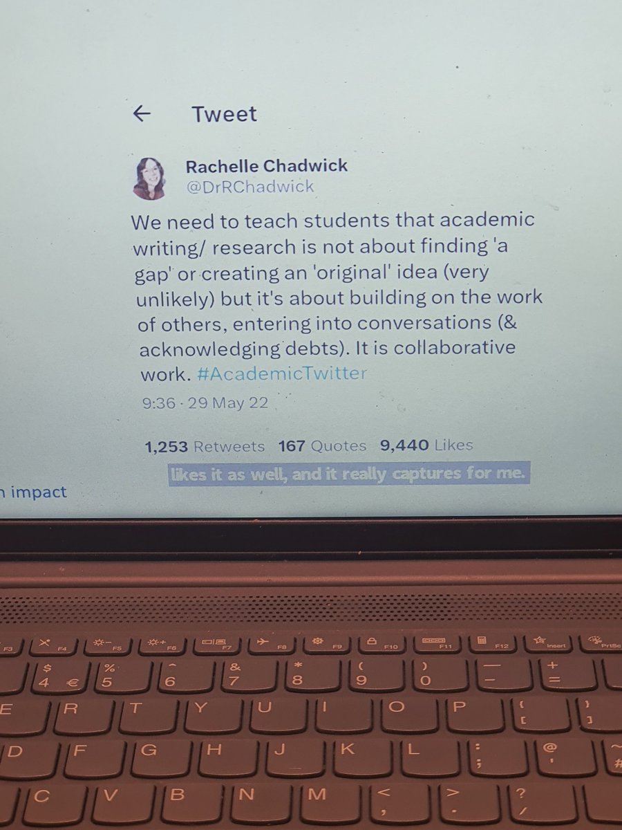 Watching the Braun& Clarke thematic analysis webinar.. I love this tweet they use! The unique data that every research presents also supports this view, whilst @drvicclarke goes on to say repeating the same research again with no action is also not helpful though.. 
@DrRChadwick