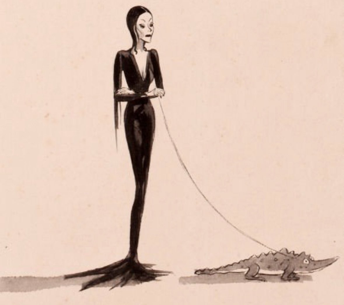 Morticia by Charles Addams, 1946