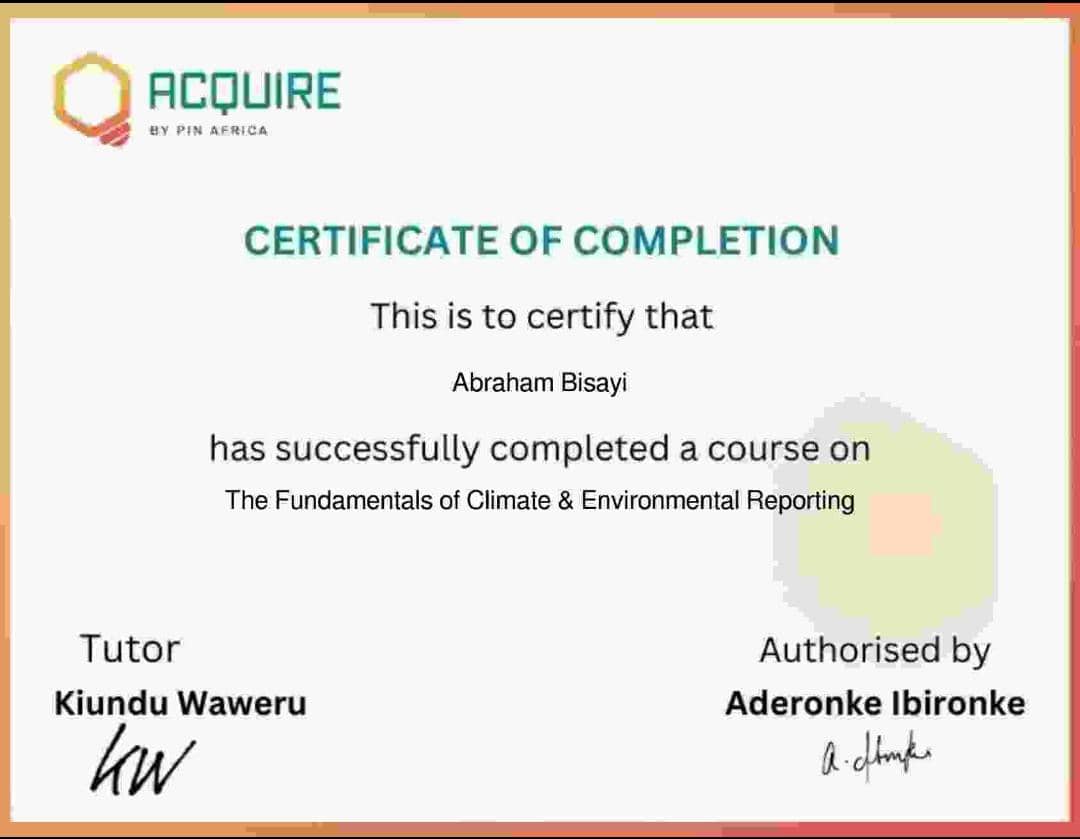 Finally I've grab it!.Course covered areas of climate change; African context, Africanising &amp; Humanising climate, climate change &amp; int. conventions. It's a package that has equipped me to be a best env. Journalist🇲🇼<a href="/KiunduW/">Kiundu Waweru</a> <a href="/malatamathews/">Mr. Green</a> <a href="/aej_malawi/">AEJ Malawi</a> <a href="/EUinMalawi/">EU in Malawi 🇪🇺</a> <a href="/SamuelE81011571/">Samuel Eto'o Fils Officiel</a>