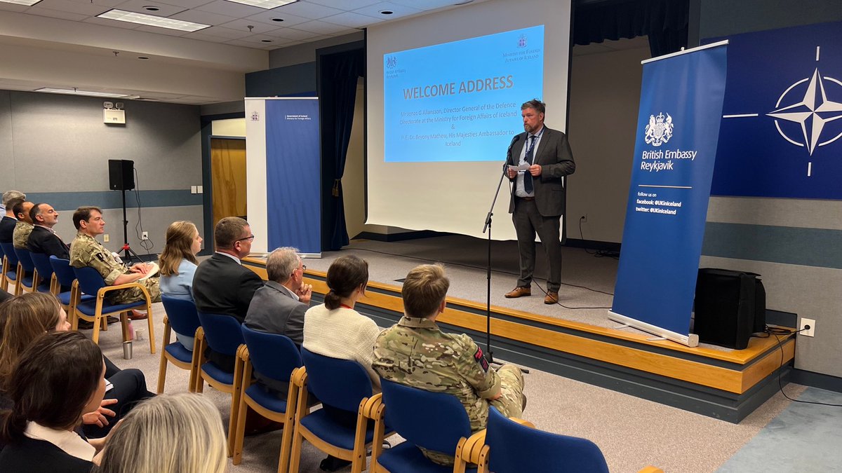 UKinIceland's tweet photo. We were happy to welcome over 70 experts from every country in @JEFnations to 🇮🇸, to discuss Critical Undersea Infrastructure.

Allies &amp; partners sharing best practices, discussing solutions &amp; strengthening the bond 🤝

Special thanks to @MFAIceland, @SJFHQ_UK  &amp; others involved. https://t.co/sXfwi7rt9u