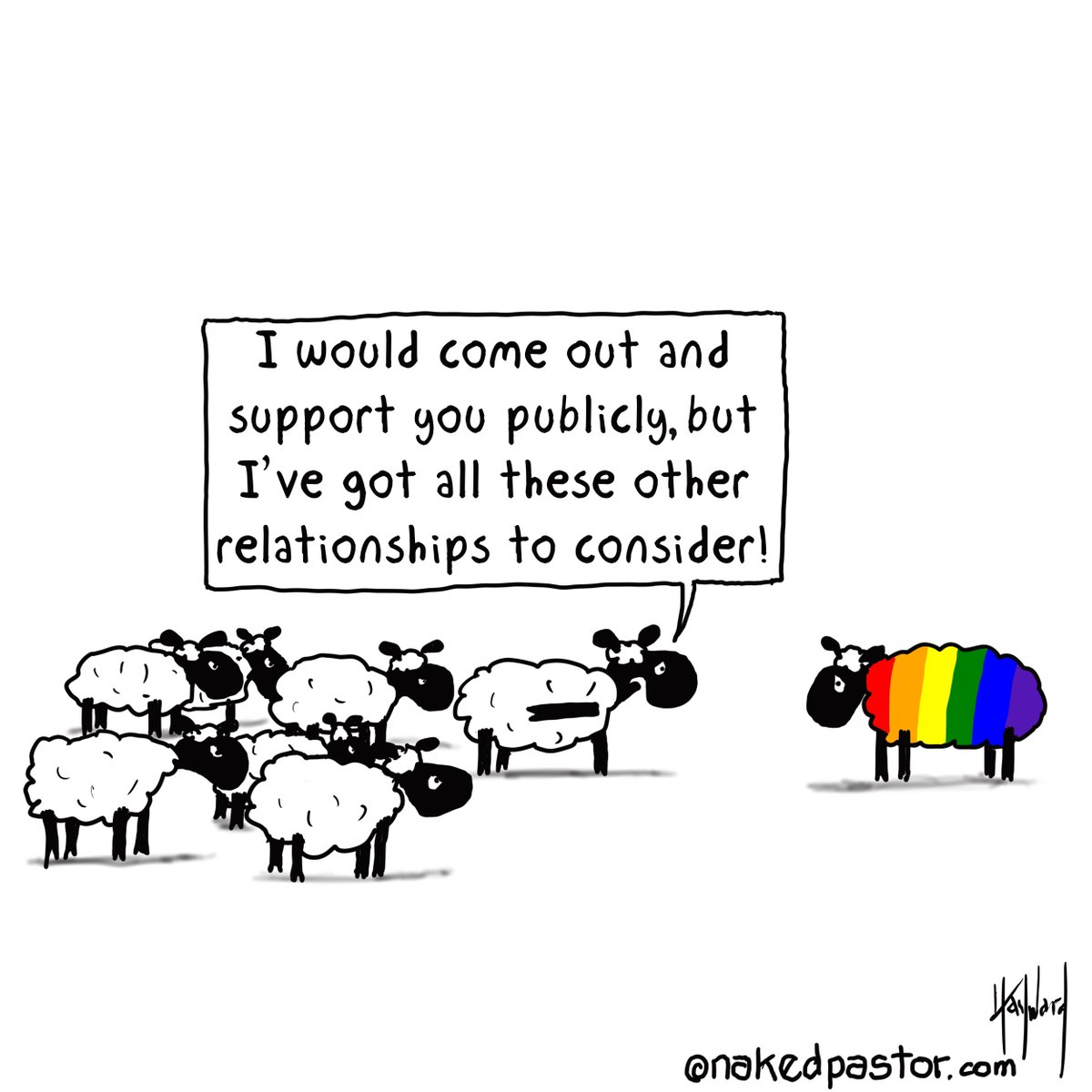 nakedpastor's tweet photo. Be a good ally!

If you continually allow peer pressure or fear of those in power to control how you behave, you will always disappoint those who need you the most.

Doing nothing is actually doing something hurtful and harmful. https://t.co/mB0EfHuogA