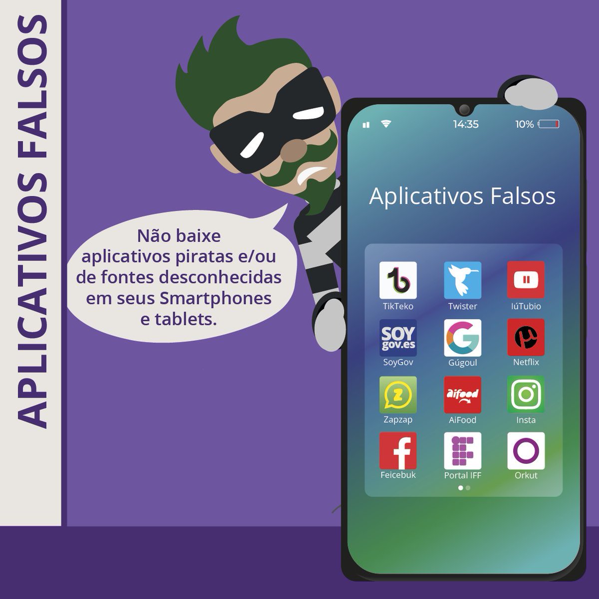 iffluminense's tweet photo. 📱Segurança da Informação: proteja seus dispositivos móveis!

A Campanha da Segurança da Informação no IFF traz esse tema no mês de junho!

Confira as dicas no carrossel!

.
.
#iff #iffluminense #vemproiff #redefederal #segurancadainformacao #dgtiiff #senhasfortes https://t.co/SLvbTS4iqq