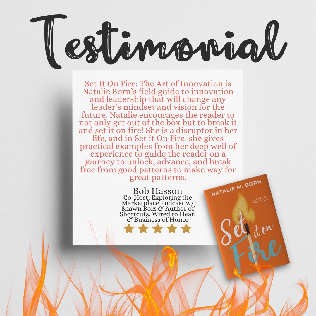 nataliemborn's tweet photo. I want to take a moment to thank Bob Hasson, the author of ShortCuts for taking time to review my book! He's a phenomenal speaker and leader and I'm so thankful for his review! 

Learn more at https://t.co/BZ9CVDQ1sN

#Bobhasson #setitonfire #innovation https://t.co/d9Y9UugITZ