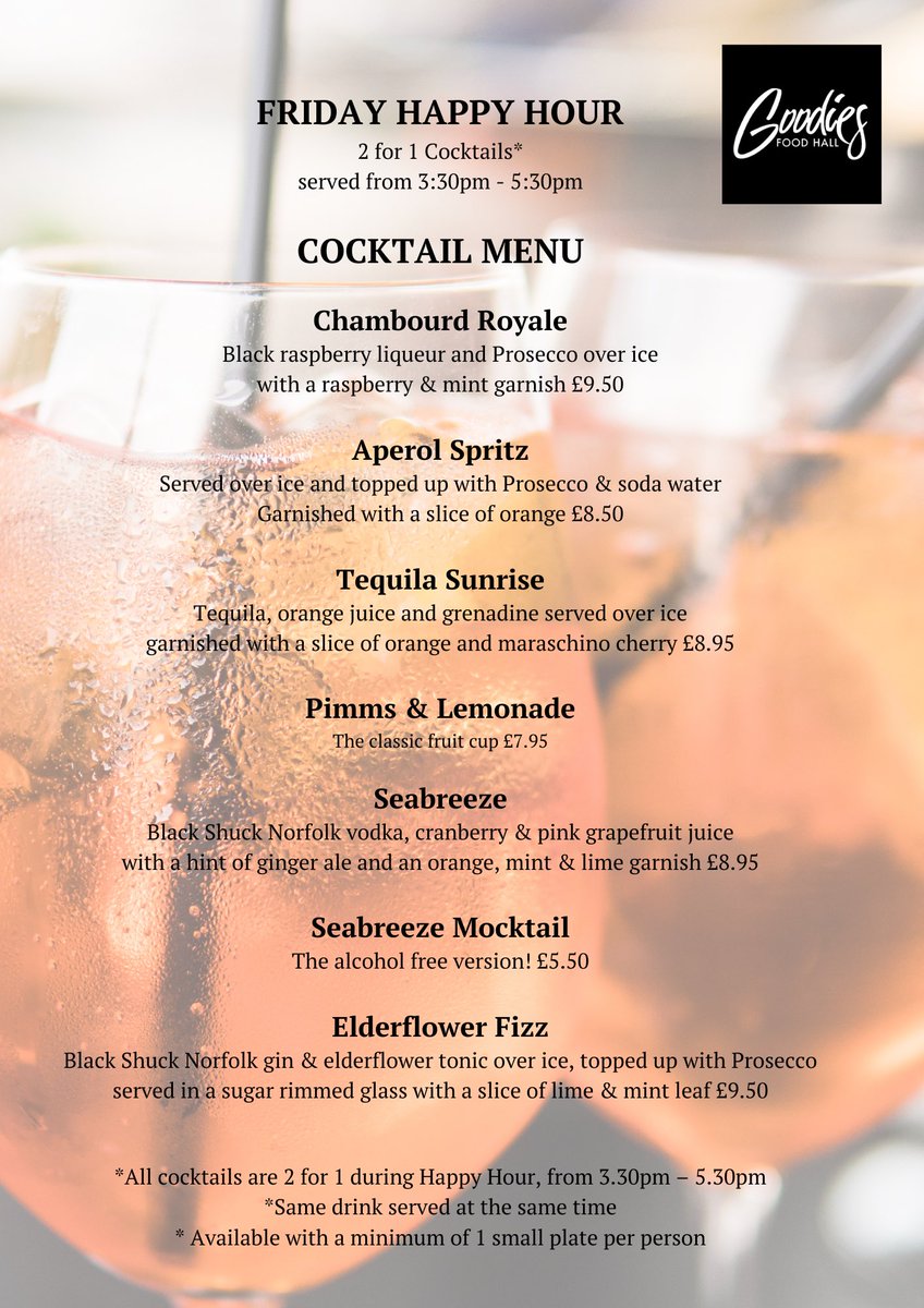 stuartgooderham's tweet photo. We are so excited to be staying open into the evening tomorrow (Friday 30 June) in the first of our All Day Fridays this summer. Come down, our restaurant will be open and serving all day with last orders at 8pm. 01379 676880 / eat@goodiesfoodhall.co.uk https://t.co/jTpxpgkuvh