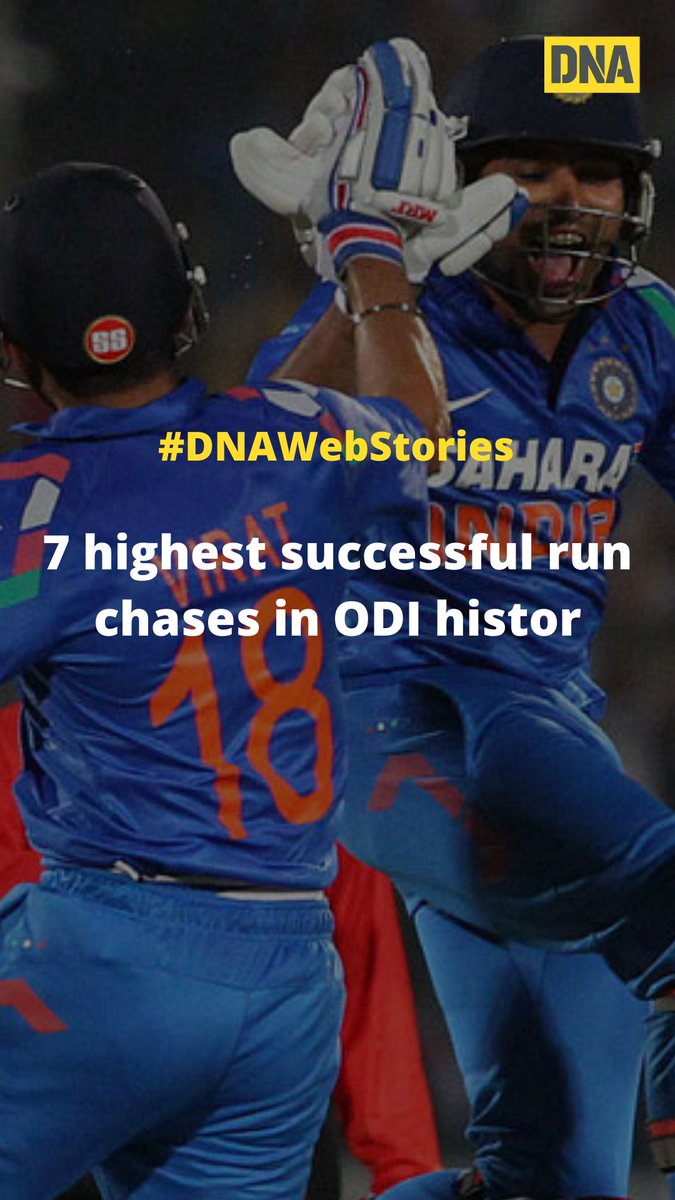 #DNAWebStories | 7 highest successful run chases in #ODI history

Take a look: dnaindia.com/web-stories/sp…