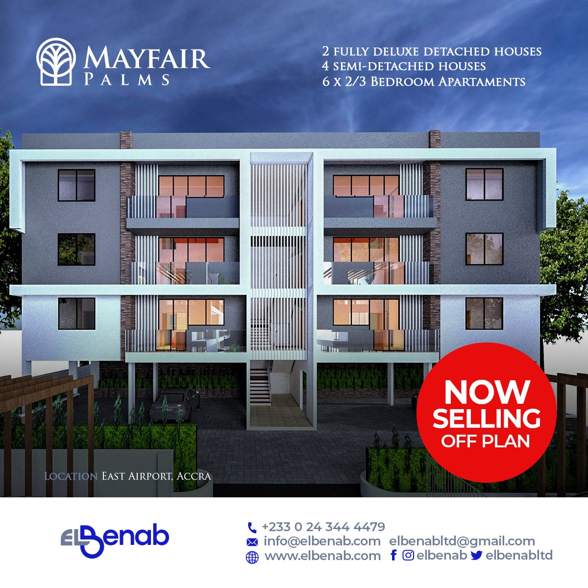 elbenabltd's tweet photo. Mayfair Palms Estate…where home is the embodiment of luxury, versatility and rich Ghanaian flair!

#elbenab #mayfairpalms #sellingnow #real estate #emeutes #earthquake #NHLDraft https://t.co/kFLSroz4DH