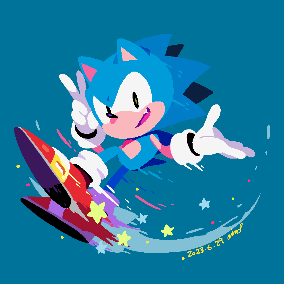 sonic the hedgehog 1boy male focus gloves solo white gloves smile simple background  illustration images