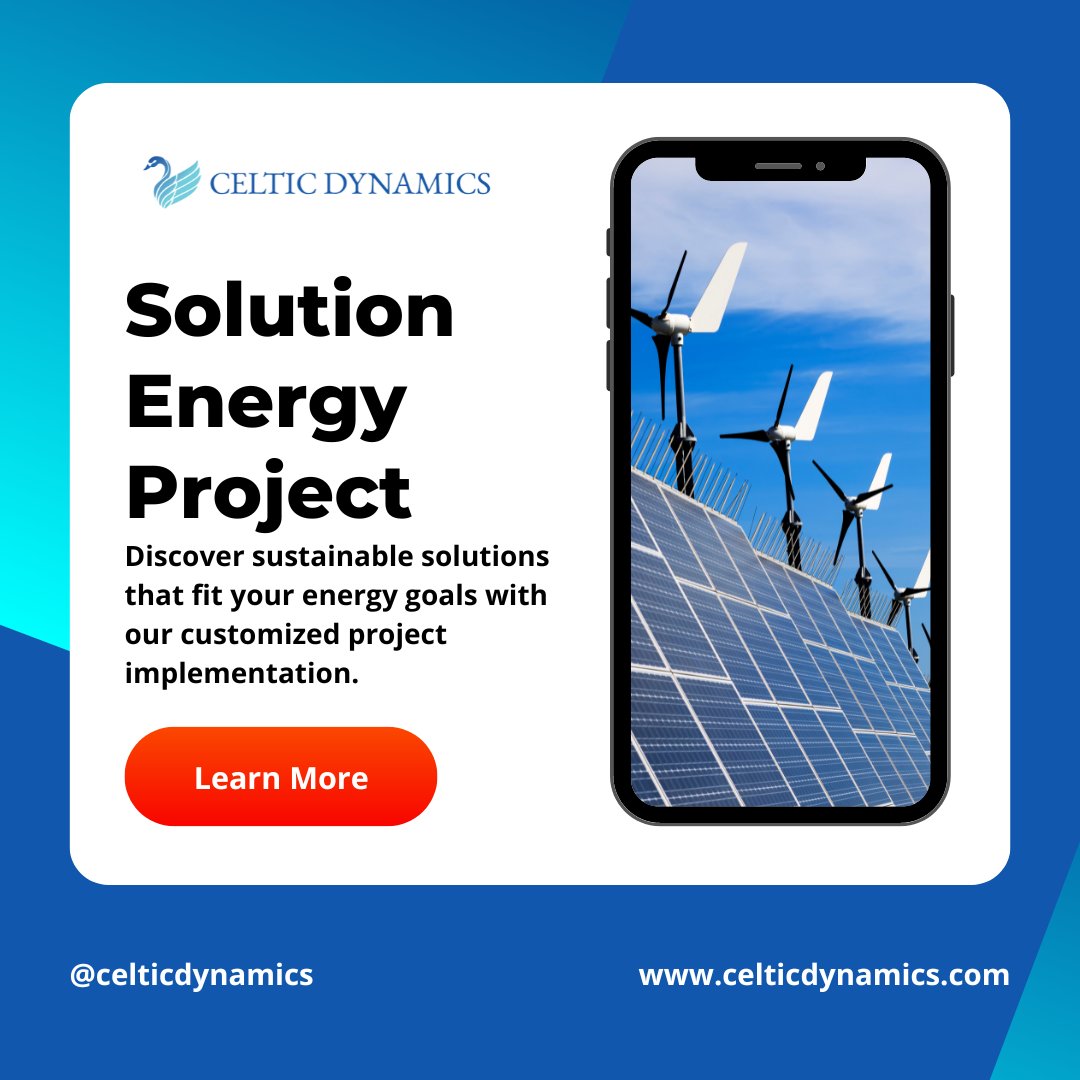 💡 Unlock innovative and customized energy solutions with Celtic Dynamics. Our Solution Energy Projects are tailored to meet your specific needs. Book your free consultation call at celticdynamics.com. #CustomizedSolutions #EnergyEfficiency