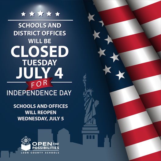 4th of July. No School.