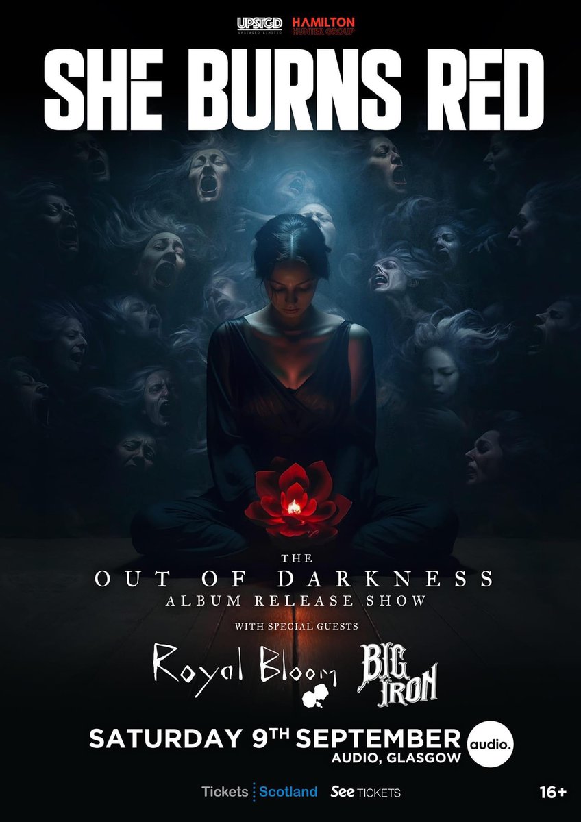 🗣️ @sheburnsredband announces ‘Out Of Darkness’ album launch show @AudioGlasgow with special guests @Royal_BloomUK and @bigironisbig 🙌🎸 🔥 Find out more about She Burns Red highly anticipated debut album: stampedepress.co.uk/she-burns-red-… @RazWhiteEntert1 #SheBurnsRed #Glasgow #rock