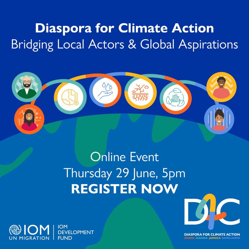 #ClimateChange is already forcing people to migrate, but migrants & #diasporas are also part of the solution. Join our #LCAW event w/@martaforesti @soum_banerjee @Indira_Karta @SaleemulHuq @DenisKierans & Victor Neequaye Kotey. #Diaspora4ClimateAction 👉t.ly/Js6Nx
