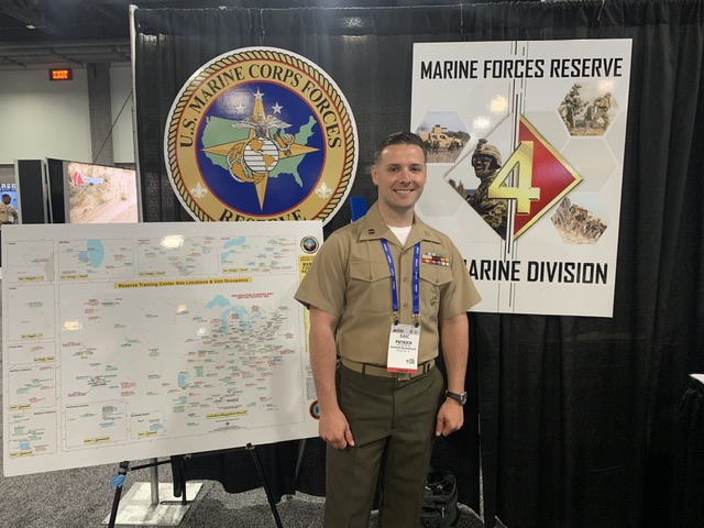 Group_W_Inc's tweet photo. In between briefs on force modernization, Capt Patrick McLaughlin, USMCR, (aka @Group_W_Inc strategy and wargaming analyst @pat_reads_stuff) is learning about new capabilities and platforms at @ModernDayMarine
#ModernDayMarine #MDM23 https://t.co/e6adQWDVZl