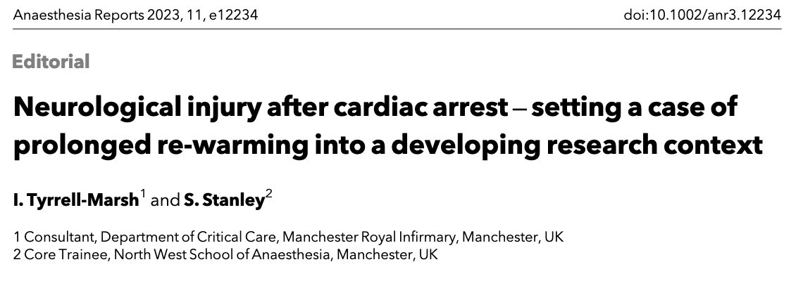 Anaes_Reports's tweet image. Cardiac arrest, cooling and neurological injury - what is the evidence for temperature control interventions in the context of cardiac arrest!?

Read our latest editorial here! …-publications.onlinelibrary.wiley.com/doi/full/10.10…

#FreeForAWeek