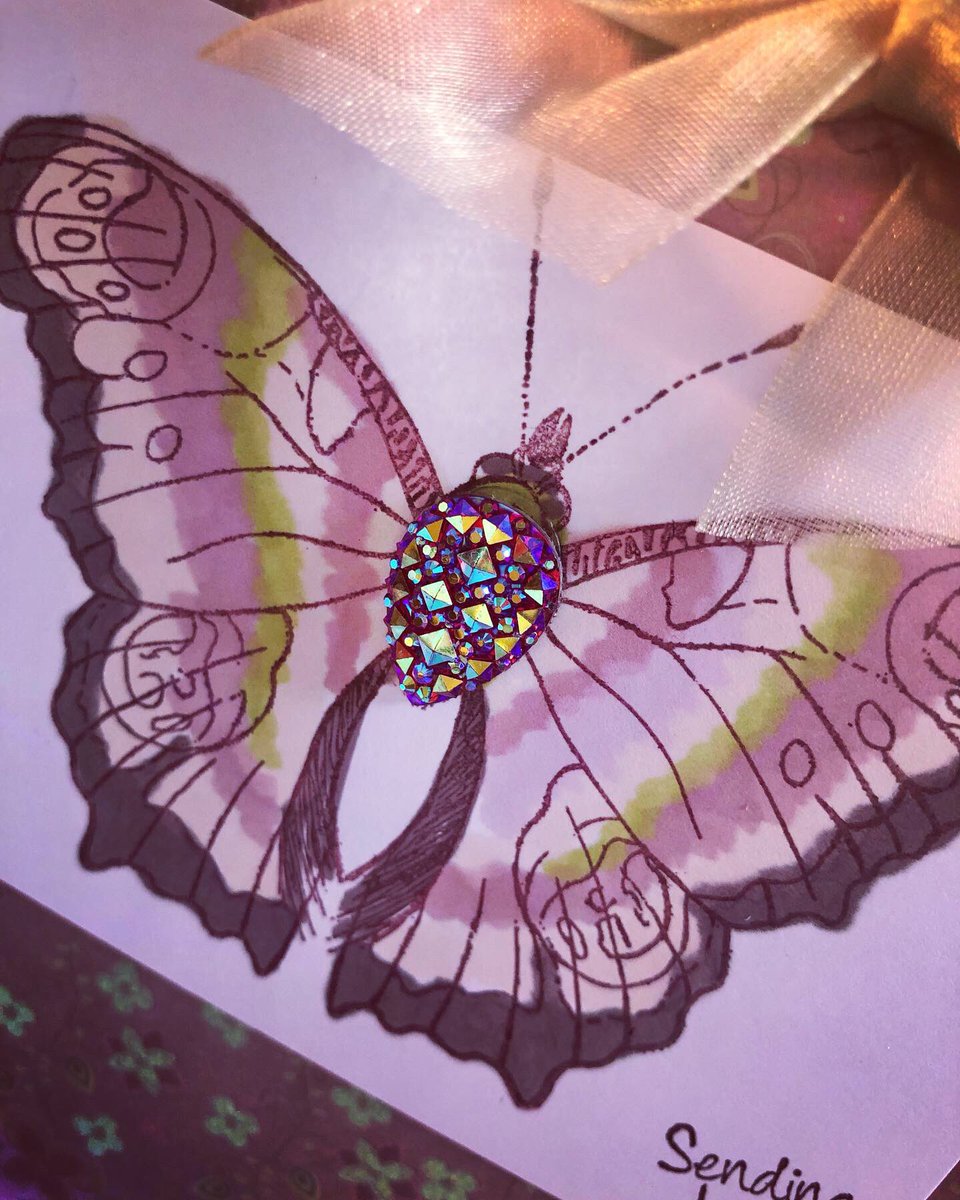 handcreationsbc's tweet photo. Surrounded by Butterflies on the HCBC desk #cards https://t.co/AImeGblcJN