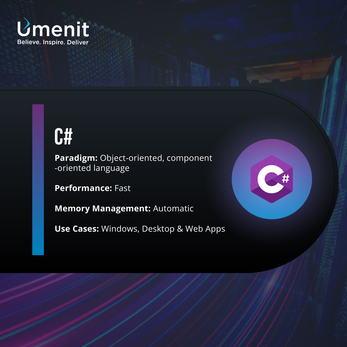 umenitofficial's tweet image. Unleash the potential of your next project with C#. Dive into the world of endless possibilities with Umenit.
#umenitsolutions
#programmingguide #csharp #programminglanguages #techexperts