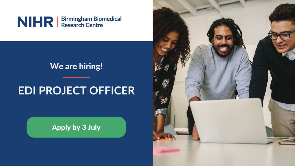 Are you passionate about promoting equality, diversity and inclusion (#EDI) in research and searching for a new opportunity? We're looking for you! Apply by 3 July to join our team as an EDI Project Officer and drive EDI initiatives within our BRC: beta.jobs.nhs.uk/candidate/joba…
