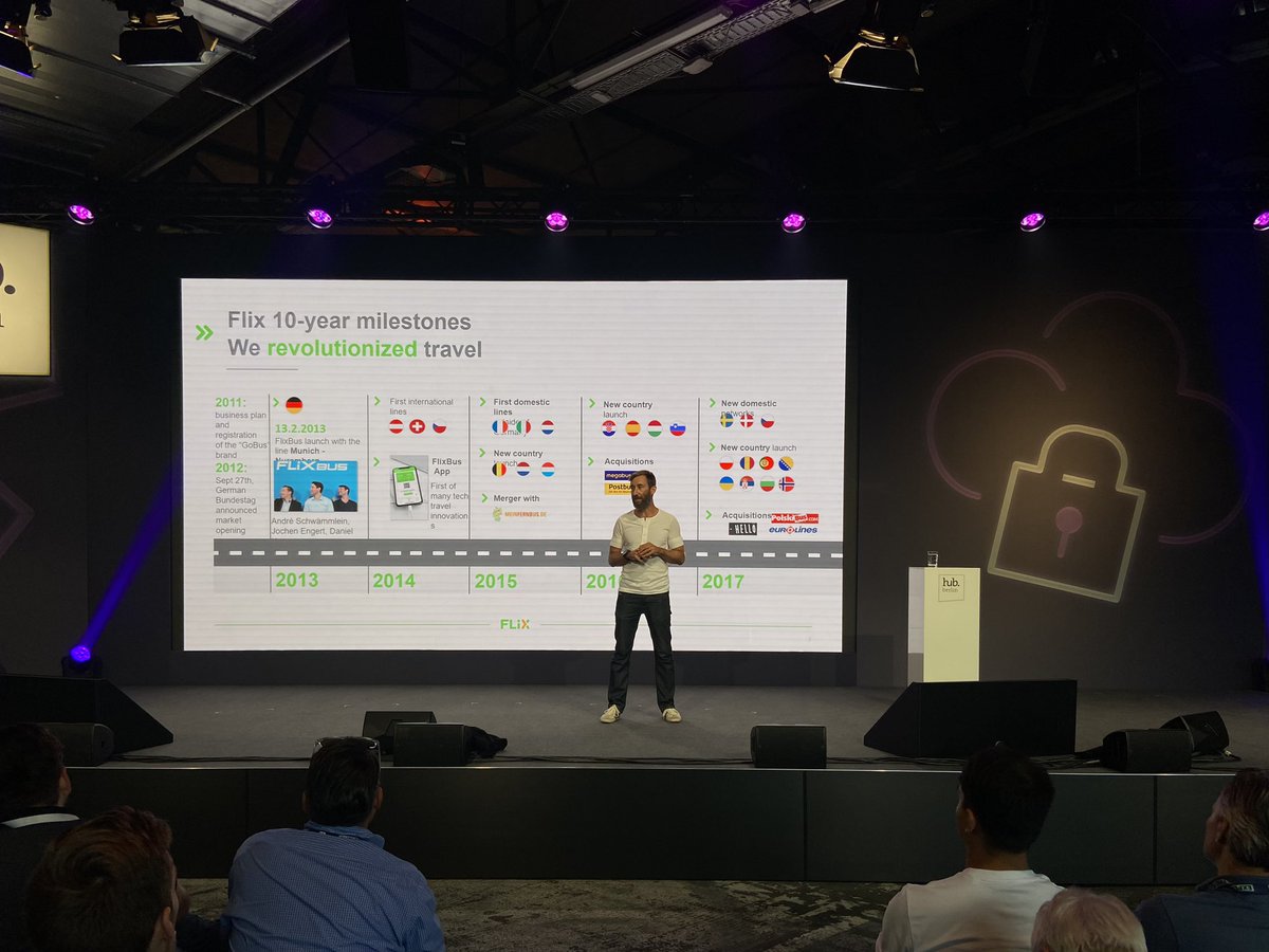 Daniel Kraus (Co-Founder &amp; CIO <a href="/FlixBus/">Flix</a>) gives insights into innovative #decarbonization solutions of Flix and how data supports this at #hubberlin23. His goal: CO2 neutrality in Europe until 2040.