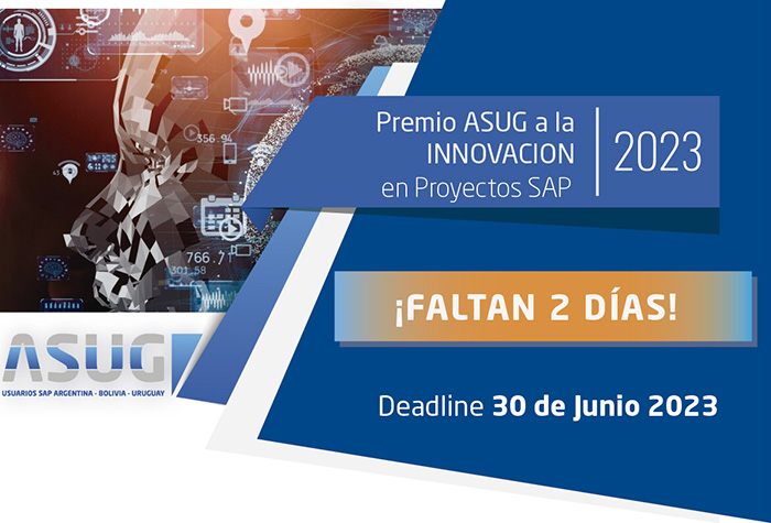 ¡TODAVÍA QUEDAN 2 DÍAS PARA INSCRIBIRTE!

Toda la info en: linkedin.com/feed/update/ur…

#ASUG #ASUGAR #ASUGArgentina #ASUGUruguay #SAP #LifeatASUG #LifeatSAP #Sistema #Sistemasinformaticos #Comunidad #membresia #Transformaciondigital #Digital #analytics #techno #technovibe