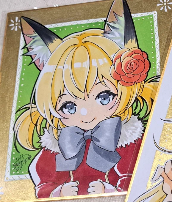 メイドさんもお迎えありがとうございましたー ただ今額入りバニーさんと何故かクリスマスカラーになってしまったキットギツネちゃんがお迎え待機中です。