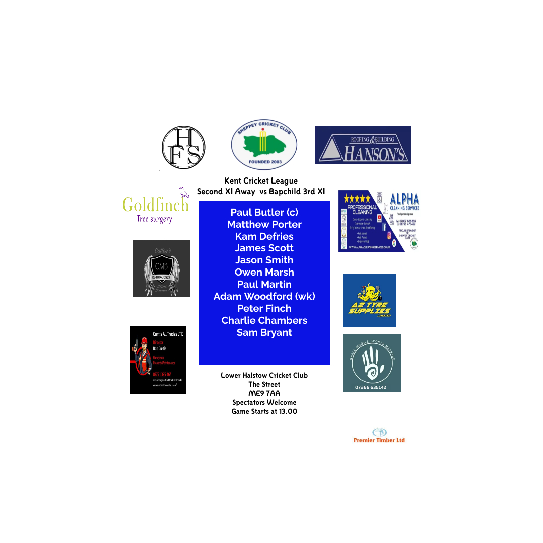 Our 2nd Team is away at Bapchild this Saturday.