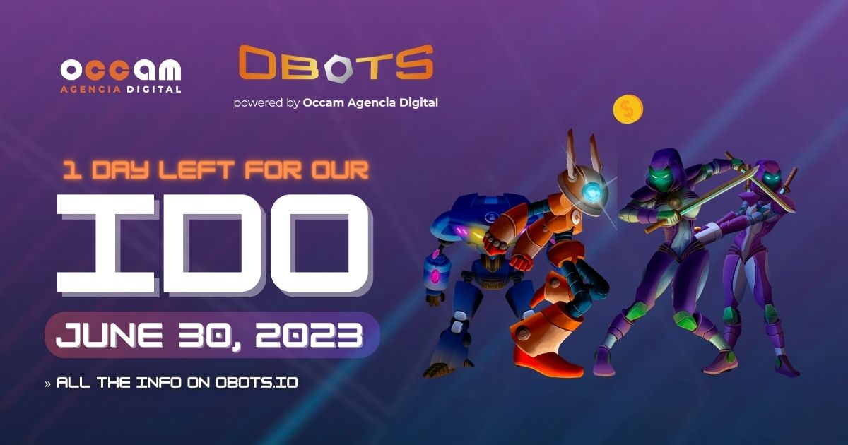 Obots_io's tweet photo. QUEDA 1 DÍA PARA EL LANZAMIENTO DE NUESTRA #IDO🥳
¿Qué recompensa tienes más ganas de desbloquear?🤔
➡️La IDO se abrirá mañana 30 de junio a las 9:00 am CET⏰
👉¡Accede a https://t.co/8y9ckqetzI y únete a la #whitelist!📃
Aún estás a tiempo😉
#WEB3 #P2EGame #NFTs #Obots https://t.co/X20gi0bzfP