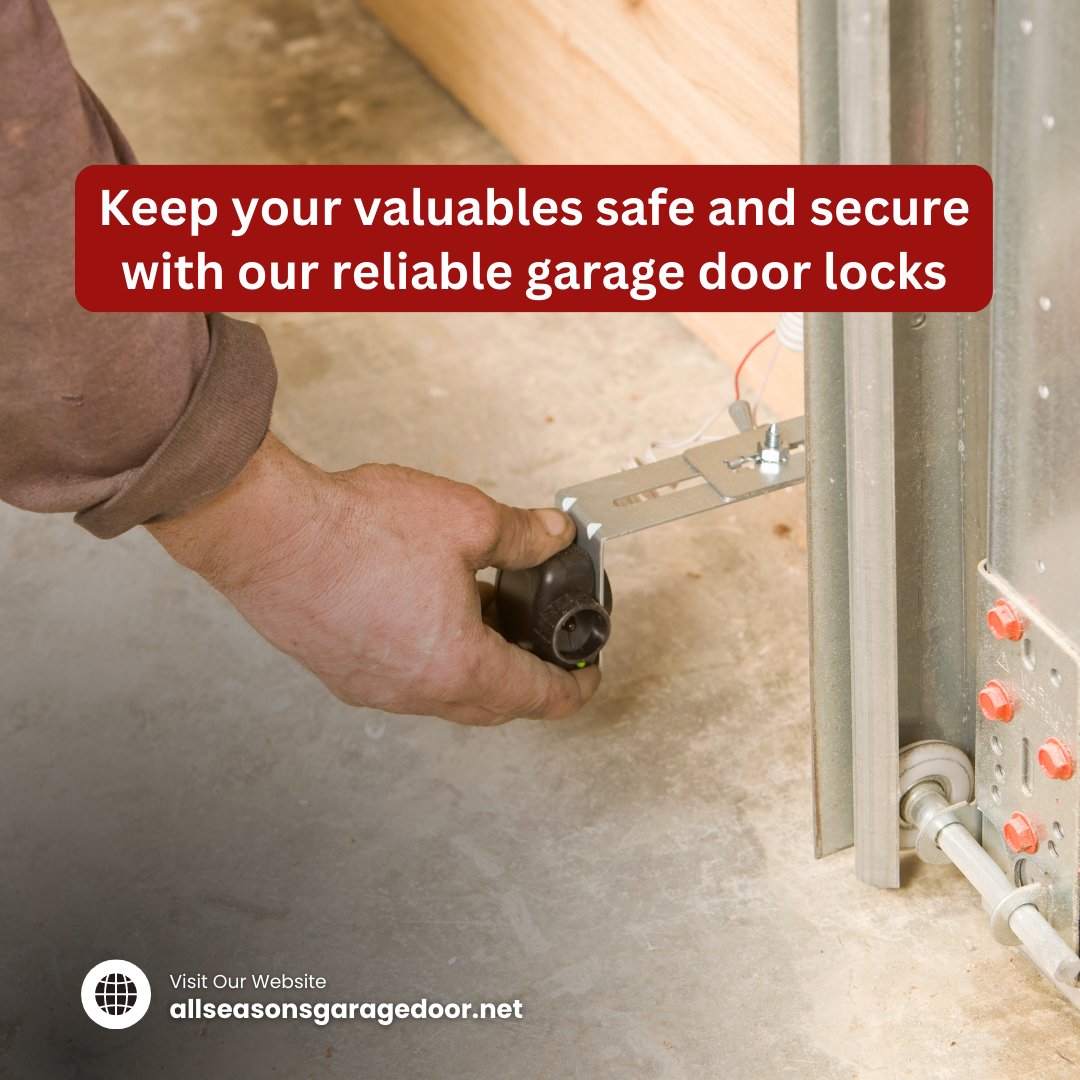 allseasons_door's tweet image. Secure your garage and protect your valuables with our top-quality garage door locks. Our robust locks provide an extra layer of security against intruders. #GarageDoorLocks #EnhancedSecurity #ValuableProtection #TopQuality #Illinois