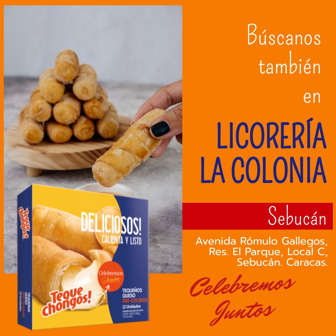 Tequechongos's tweet photo. Y seguimos creciendo gracias a ti! 😍

Busca los deliciosos tequeños congelados en su práctico empaque de 12 unidades ahora también en Licoreria La Colonia, en la Avenida Rómulo Gallegos, en Sebucán.
Celebremos juntos! 

Los buenos momentos son mejores con Tequechongos! https://t.co/VRzvW4iUQC