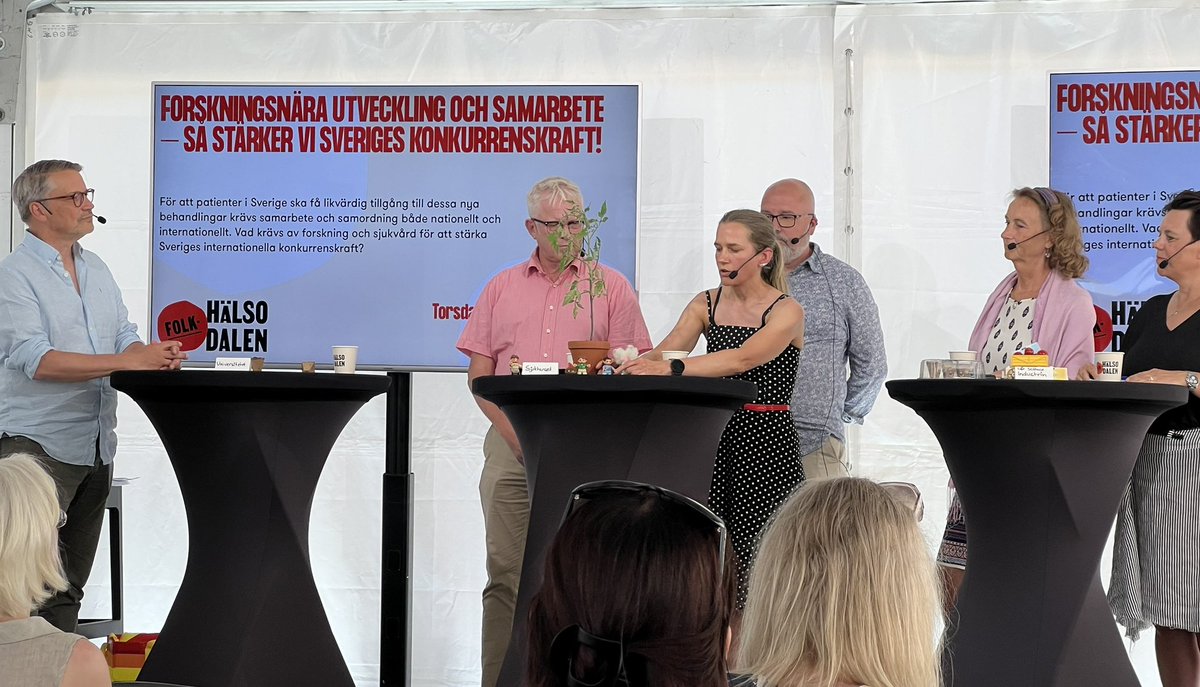 Kudos 👏🏻 till Anna Falk för - med tomatfrö till tomat för att visualisera värdekedjan och synergin i ett starkt #Lifescience-samarbete från forskning &amp; utveckling i laboratorier till sjukhus till storskalig industri.
Sveriges #konkurrenskraft #Almedalen #svpolitik