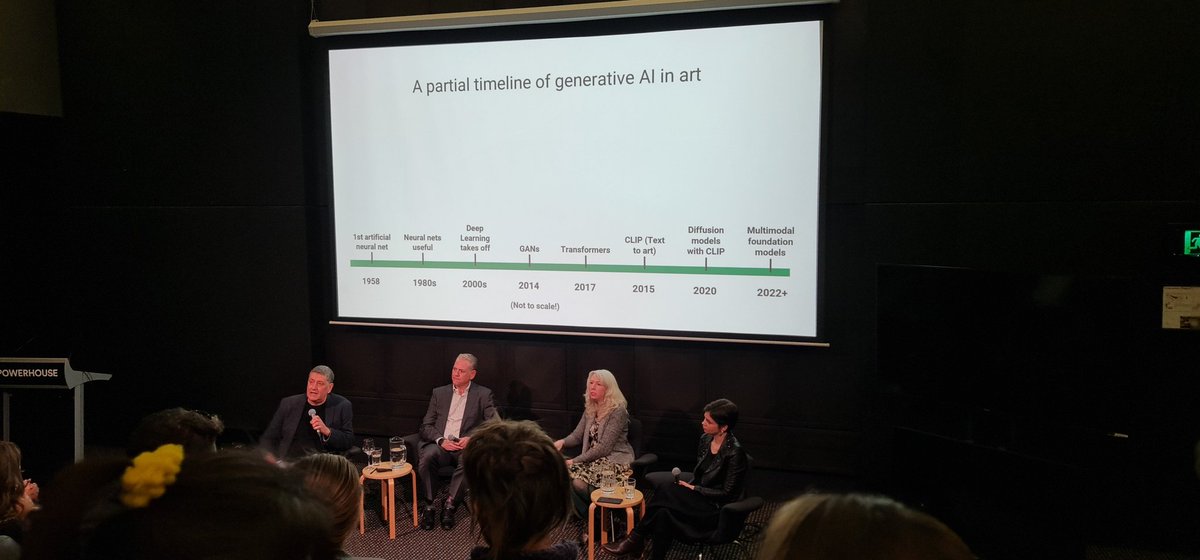 RKJaros's tweet photo. AI and art with my friend on the panel. Such a great conversation about AI art, the ethics and legal aspects too. Clapping extra loud in the back for you @Jess_Herrington @powerhouse 👏 https://t.co/LOf8Skn5D5