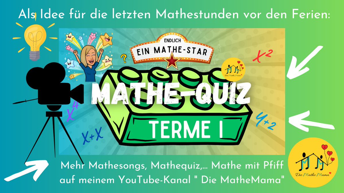 🥳MatheMamas Mathequiz ⭐– Terme I: tinyurl.com/272r2v23  #Terme #Variablen #mathequiz #mathe #twlz #twitterlehrerzimmer #schule