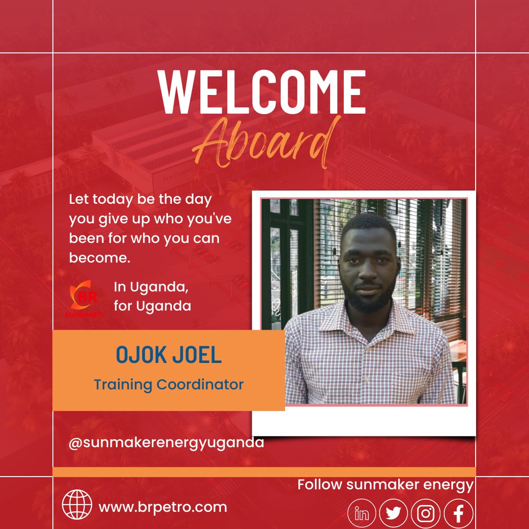 Welcome Aboard Ojok Joel. We're thrilled to have you join our team.
#opportunities #oilandgas #team #jobs2023 #hr #training
