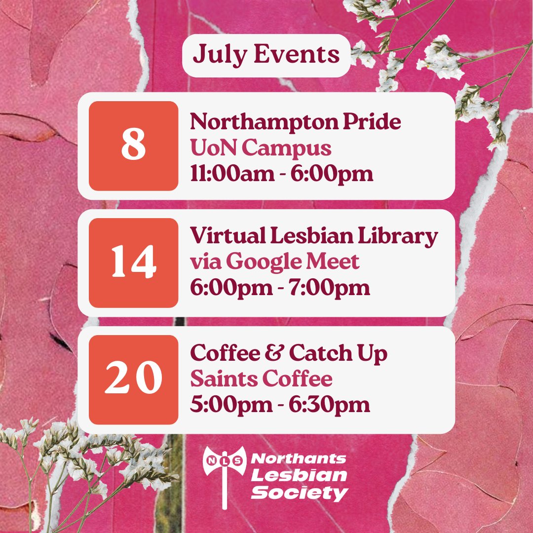 Summer is here, and July is just around the corner! Here's our events for the month. For more information, check out our instagram (linked in our bio!).