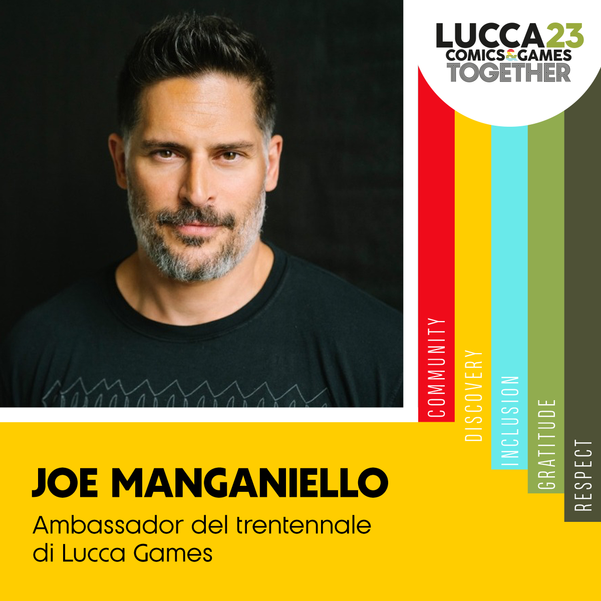 LuccaCandG's tweet photo. L'attore #JoeManganiello, grande appassionato di D&amp;D, sarà l'ambassador dei 30 anni di #LuccaGames, celebrati a #LuccaCG23

@JoeManganiello https://t.co/OcUzuRSMBY