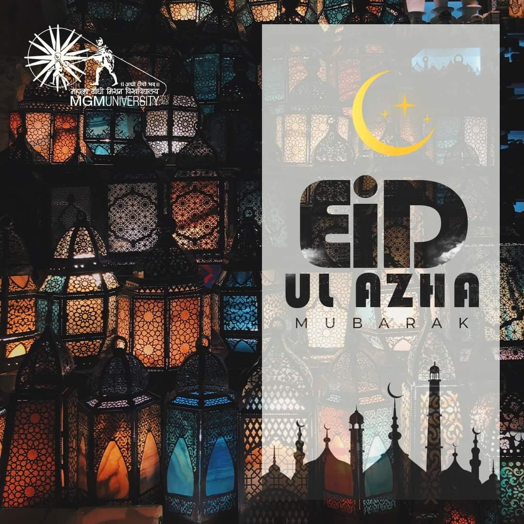 MGM_University's tweet photo. Warmest wishes of Eid-ul-Azha from MGM University! Eid Mubarak!
#EidUlAzha #JoyousCelebration #UnityAndBlessings #MGMUniversity #chhatrapatisambhajinagar https://t.co/xQ2kPqccOC