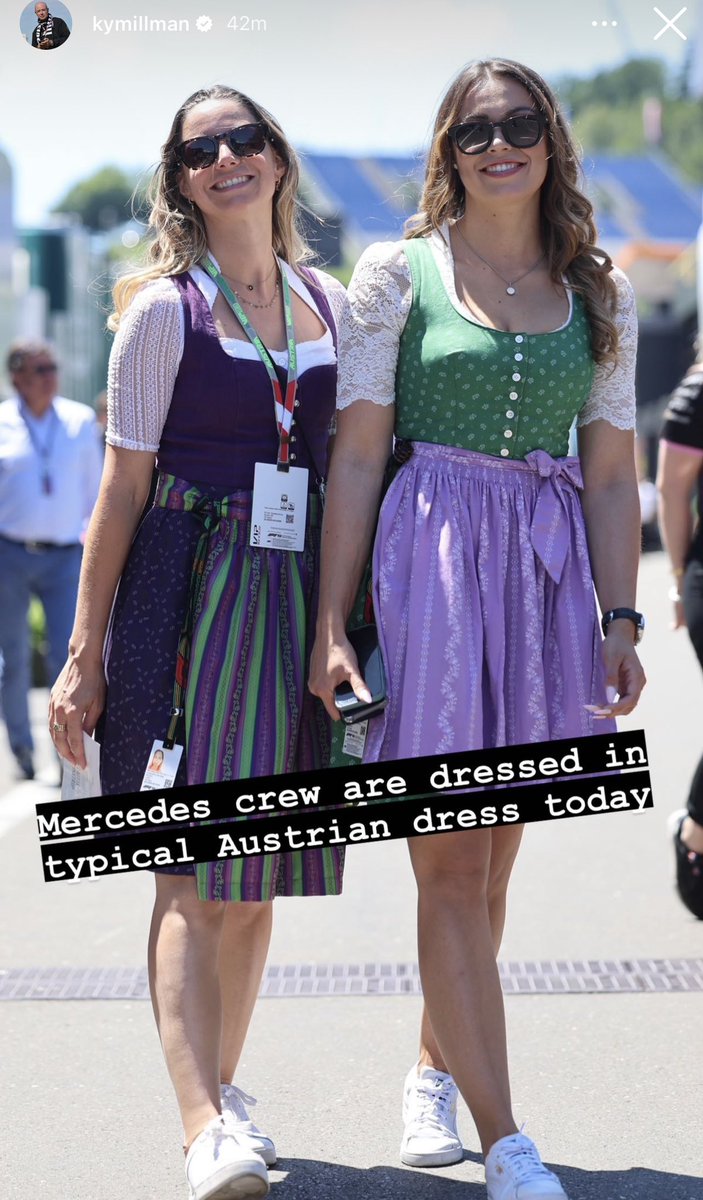 The @MercedesAMGF1 crew are in traditional dress today… 

Photo: @KymIllman 
#AustrianGP #F1