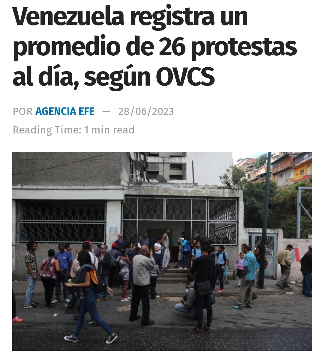 Entre enero y mayo de este año se produjeron en Venezuela al menos 3.900 protestas, un promedio de 26 manifestaciones cada día, según el registro del Observatorio Venezolano de Conflictividad Social (OVCS).
El 86% tienen que ver con los derechos económicos, sociales y culturales.