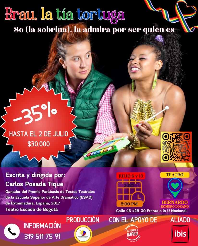 #Pride2023 #orgullobogota #gaypride #Bogotá #Orgullo2023 
Ahorra hasta 15 mil pesos #colombianos reservando hasta el 2 de #julio
#teatro #LGBTIQ