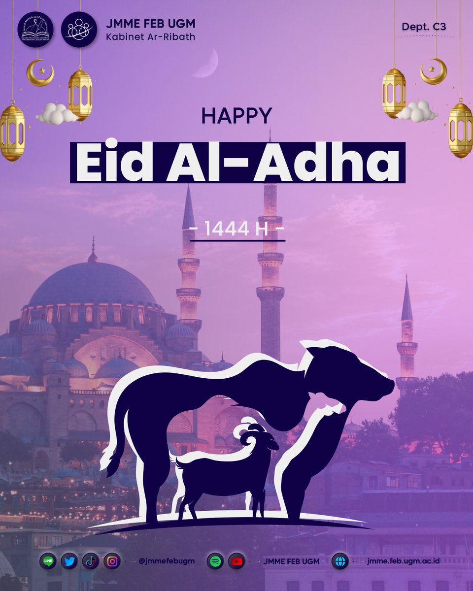 [EID AL-ADHA 1444 H]

Labbaik Allahumma labbaik. Labbaik kalaa syarika laka labbaik. Selamat Hari Raya Idul Adha 1444 H, semoga keteladanan, kepemimpinan, dan ketaqwaan Nabi Ibrahim AS selalu bisa kita terapkan.

Amiin, amiin ya rabbal alamiin 🙏