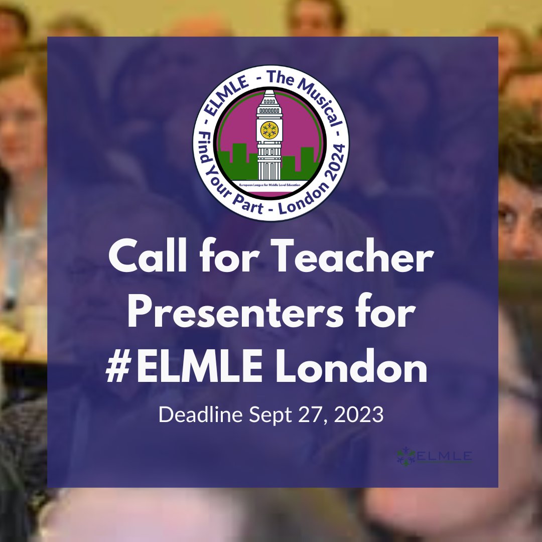 Be a part of the cast and crew! Present your expertise to like-minded colleagues at #ELMLELondon.  Go to forms.gle/7aXBKqYLBa5wuY… to complete your proposal.  #teacherled #middleschool