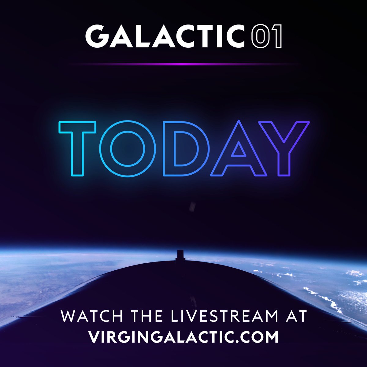 RT if you're ready for #Galactic01! Tune-in at 9:00 am MDT | 11:00 am EDT to witness our first scientific research mission live. 

🎥: virgingalactic.com