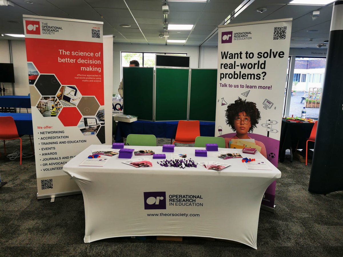 TheORSociety's tweet photo. This week are at the MEI 2-day conference at @KeeleUniversity !
Say hi to our Volunteer manager Fay on @TheORSociety stand!
Find out more and become a member of the OR Society, today: https://t.co/7O3YAxbZyz
#ORinEducation #TheOperationalResearch @ORinEducation https://t.co/wgFgFpbmIv