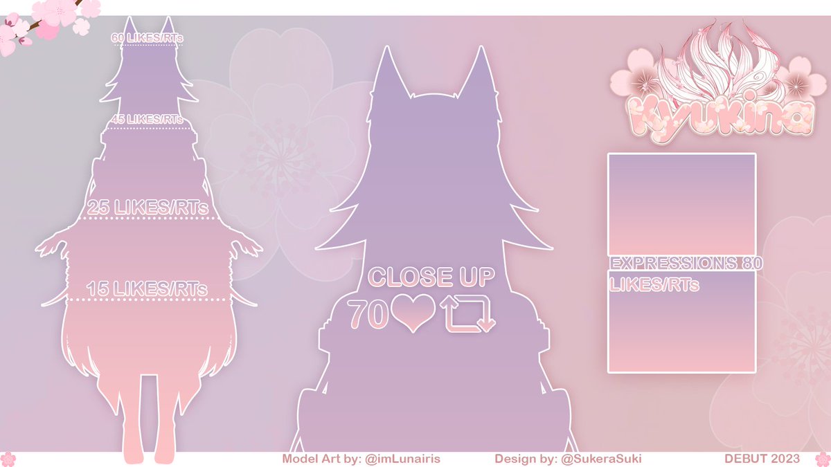 🌸Vtuber Model Reveal 🌸
Help me, the sakura gumiho wants to show herself..
❤️and🔁to help me ♡(.◜ω◝.)♡

🌱 #Vtuber |#VTuberUprising |#artwork | #vtubermodelreveal | #TwitchDE | #GERVtuber l #modelreveal l #VtuberSupport