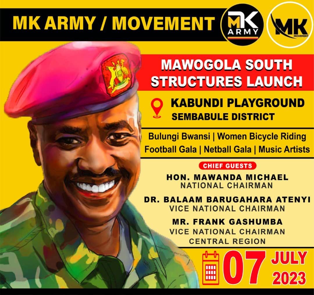 Mawogola people are you ready???

@MKARMY_ #Mawogola Structures launch will be held on July 7th, 2023 at #Kabundi playground, Sembabule district.

Please plan to be there.