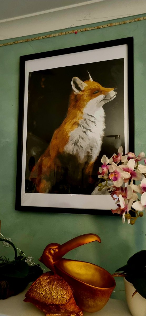 I framed my fox painting that I did. #PBN #paintbynumbers